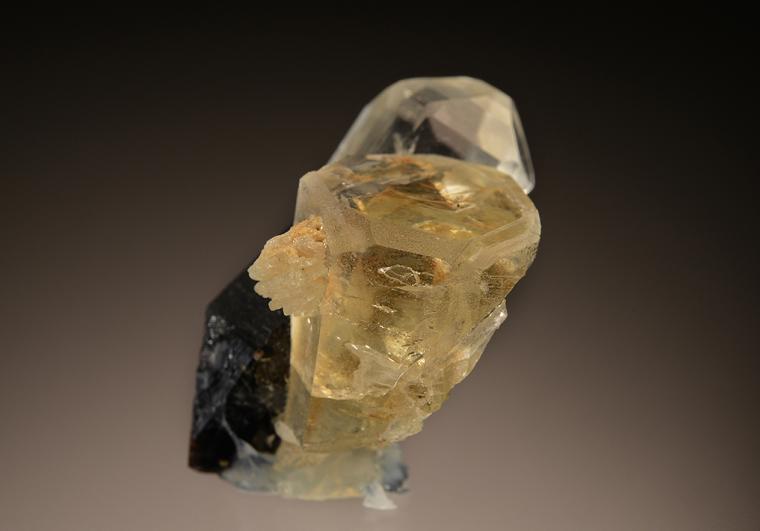 TOPAZ on QUARTZ var. Smoky with BERYL